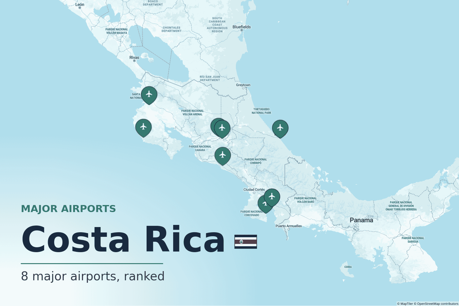 Major Airports in Costa Rica