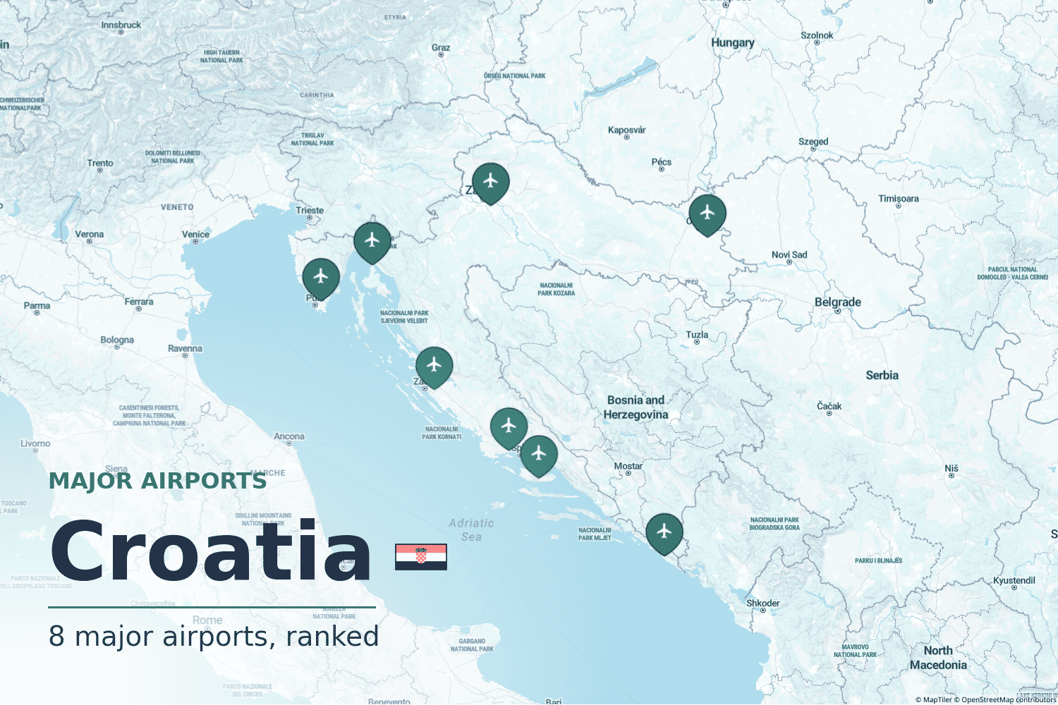 Major Airports in Croatia