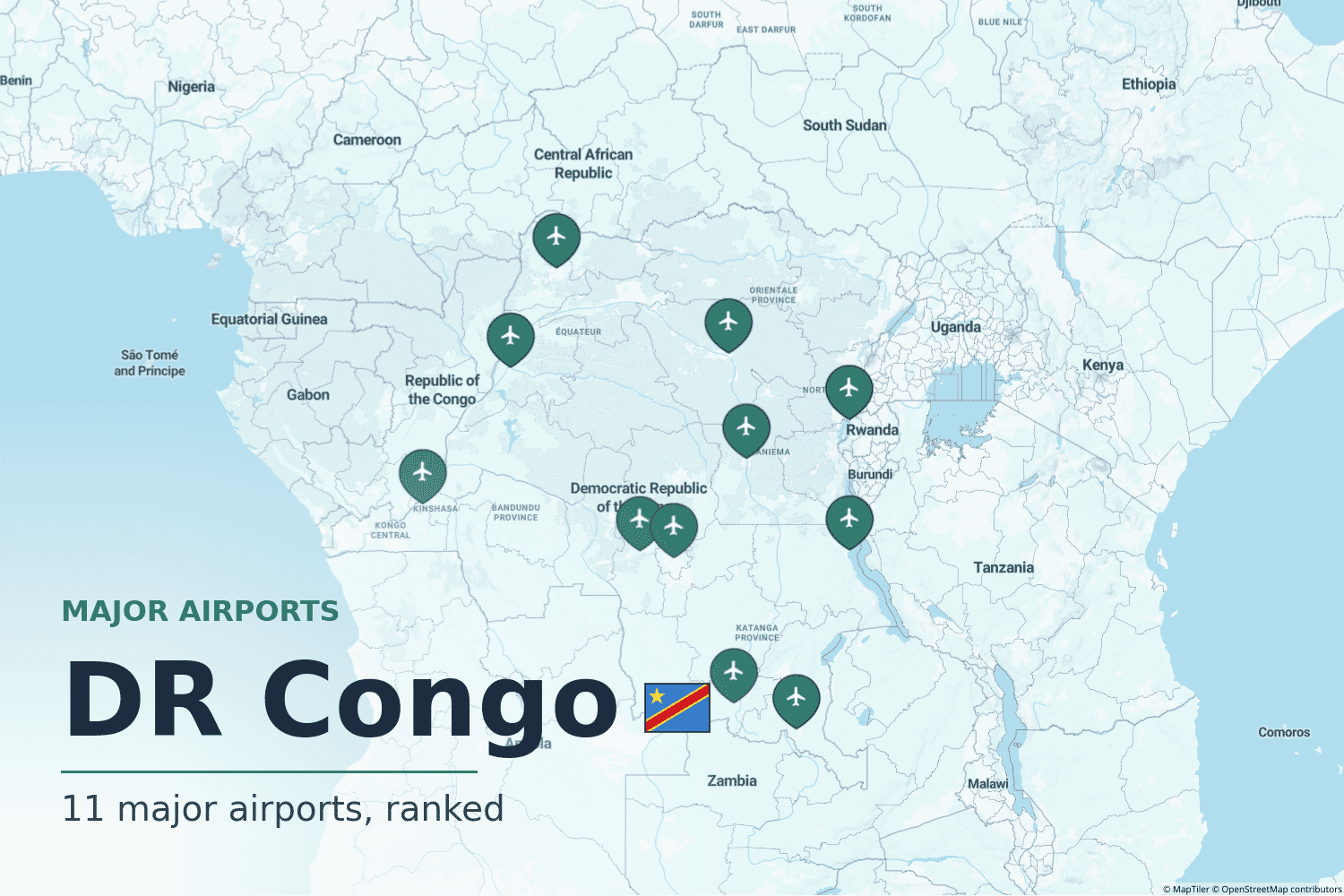 Major Airports in the Democratic Republic of the Congo
