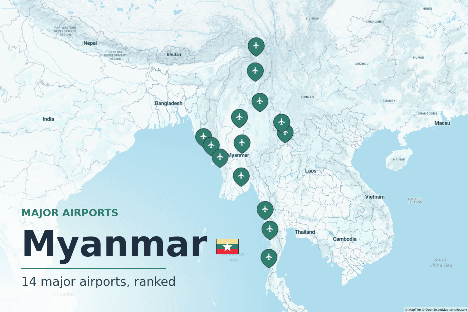 Major Airports in Myanmar