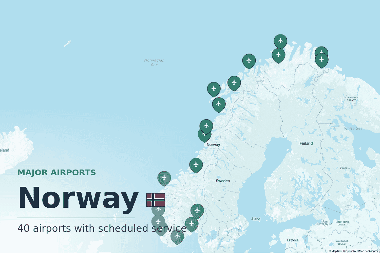 Major Airports in Norway