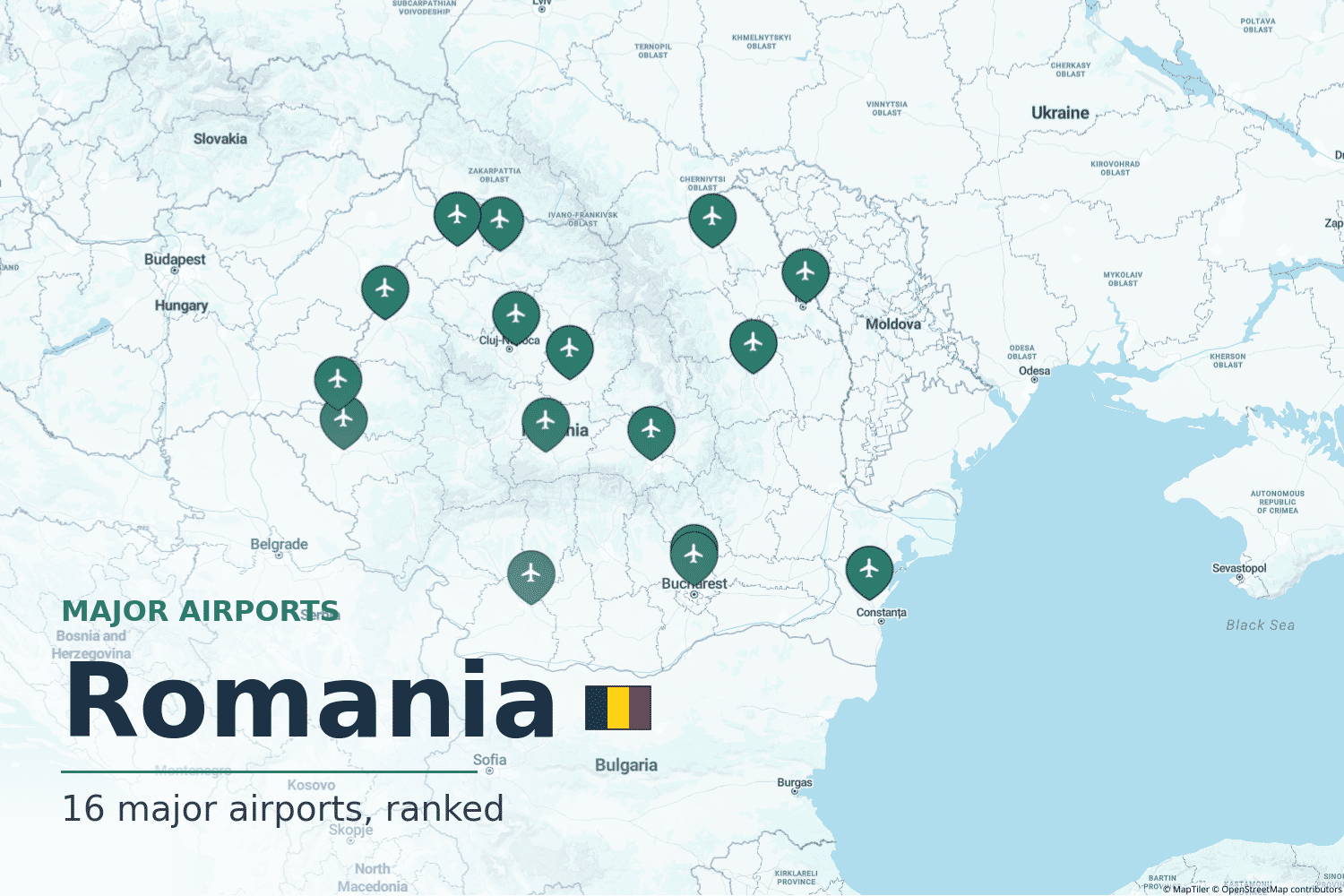Major Airports in Romania
