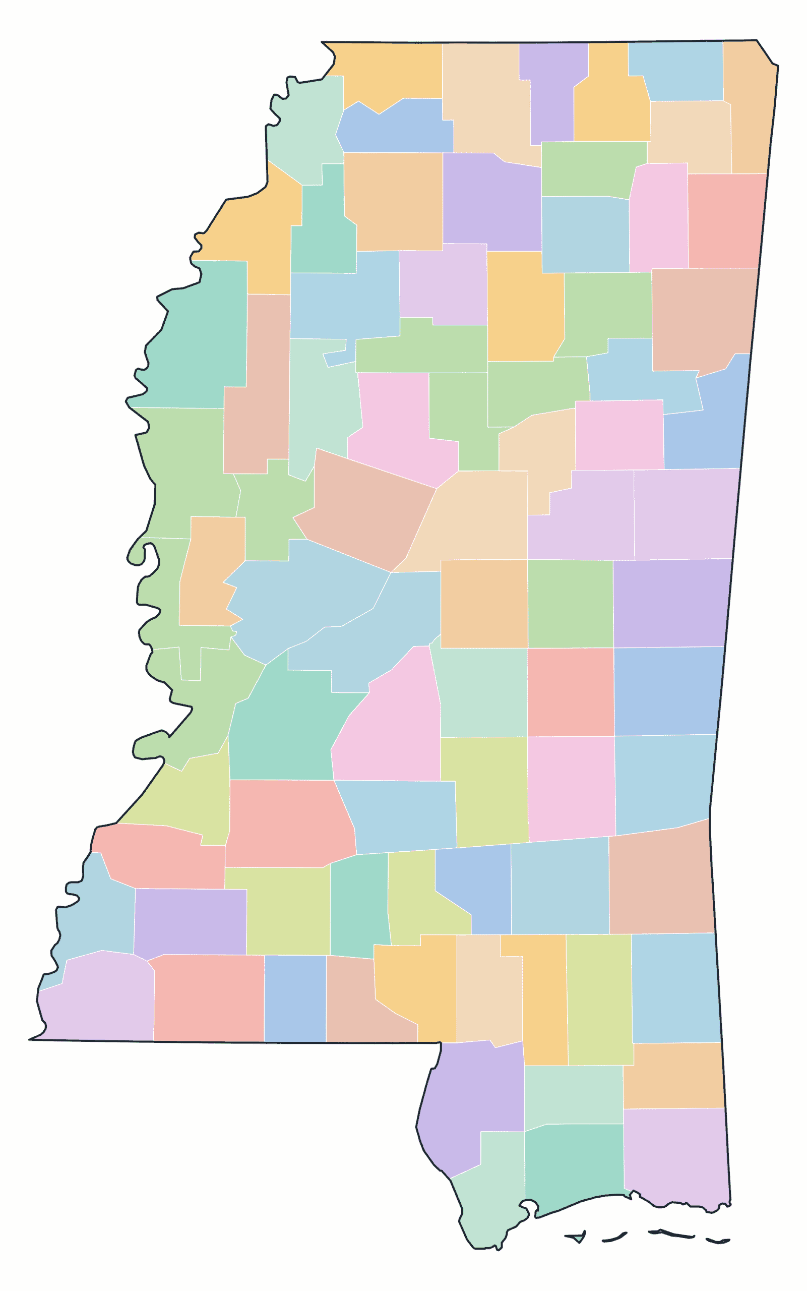Mississippi Blank Maps