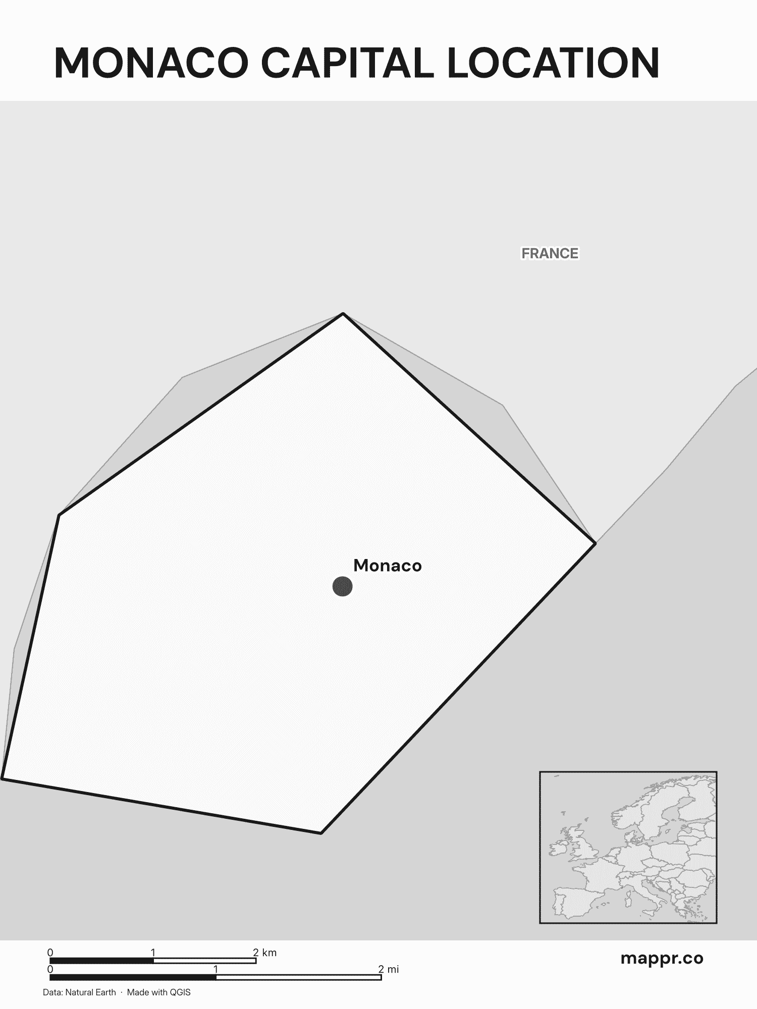Monaco Maps — Free Printable Maps of Monaco | Mappr