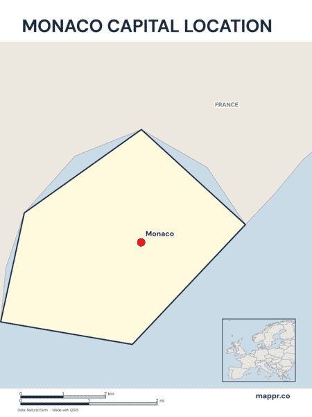 Monaco Map. Highlight Monaco Maps — Free Printable Maps of Monaco | Mappr