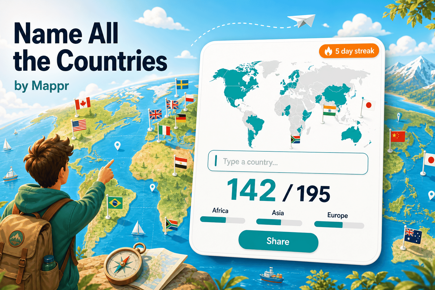 Name All the Countries Game