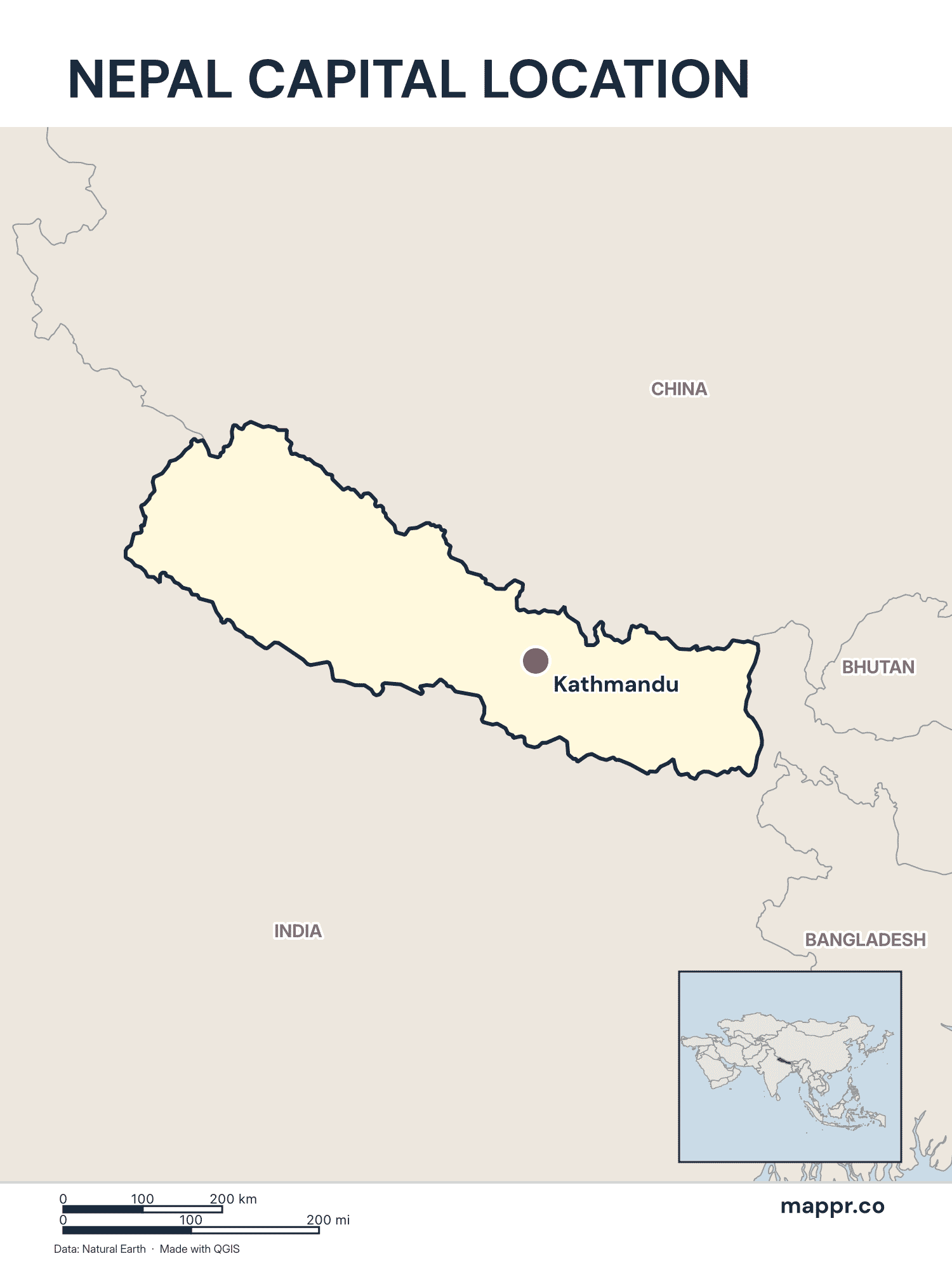 Nepal Maps — Free Printable Maps of Nepal | Mappr