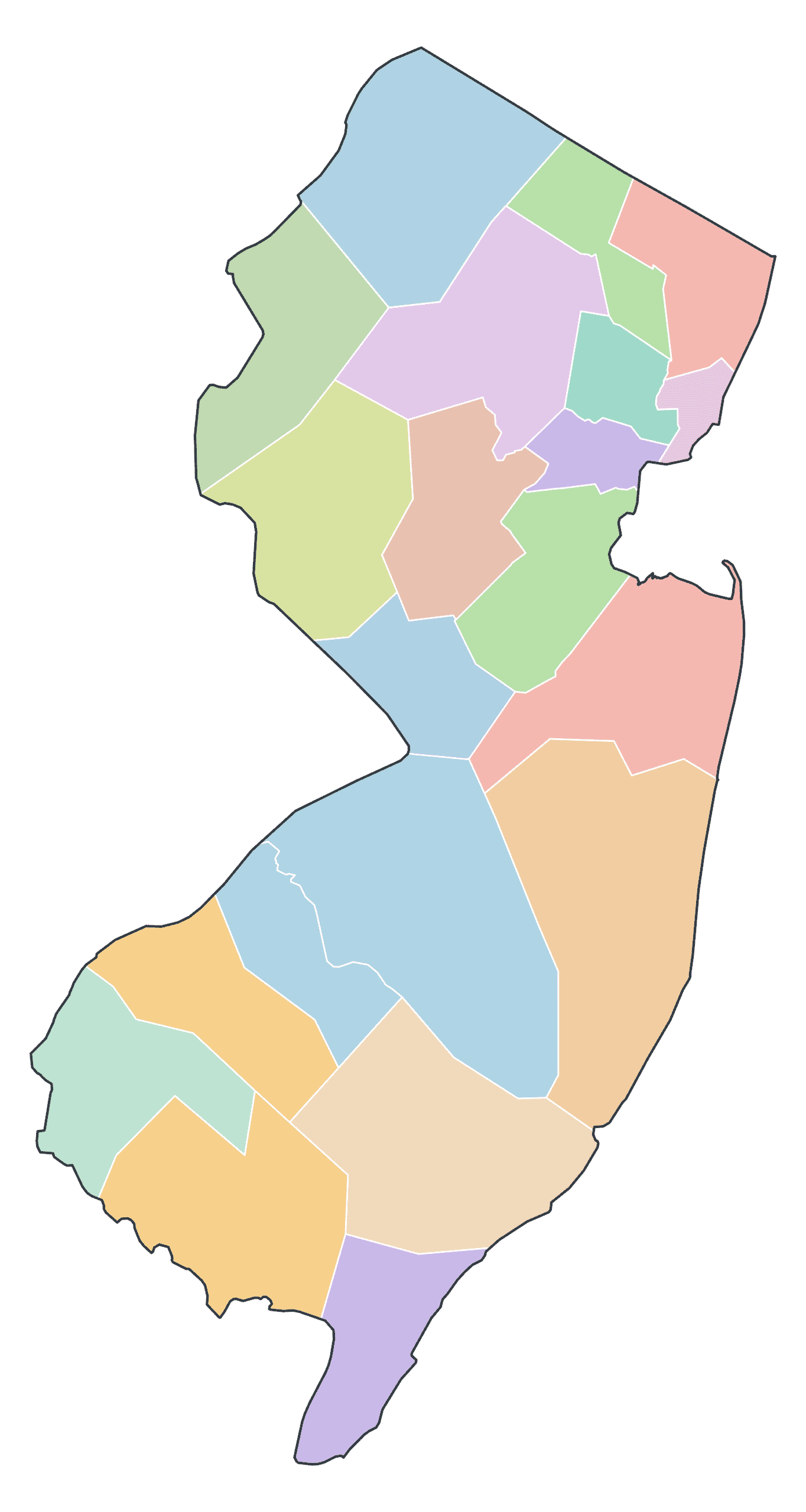 New Jersey Blank Maps