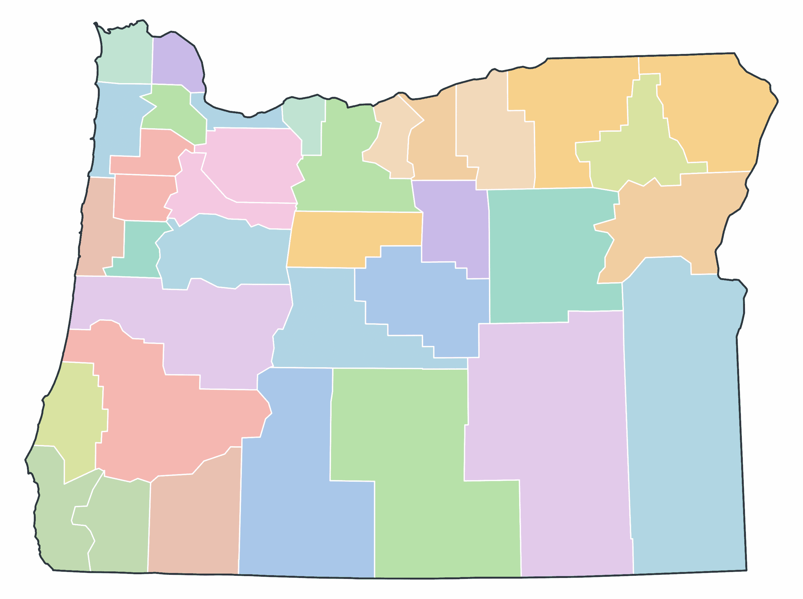 Oregon Blank Maps