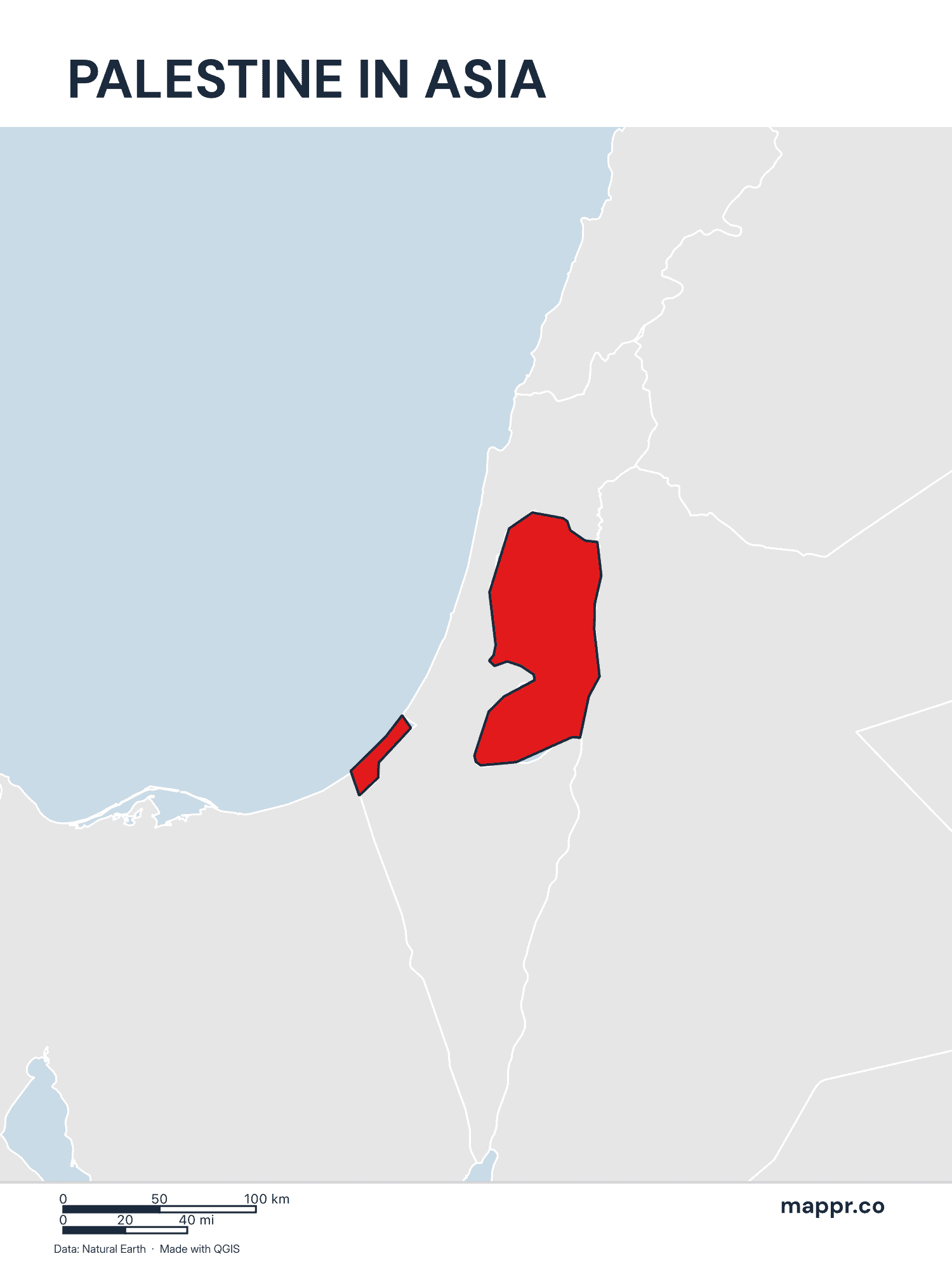 Palestine Maps — Free Printable Maps of Palestine | Mappr
