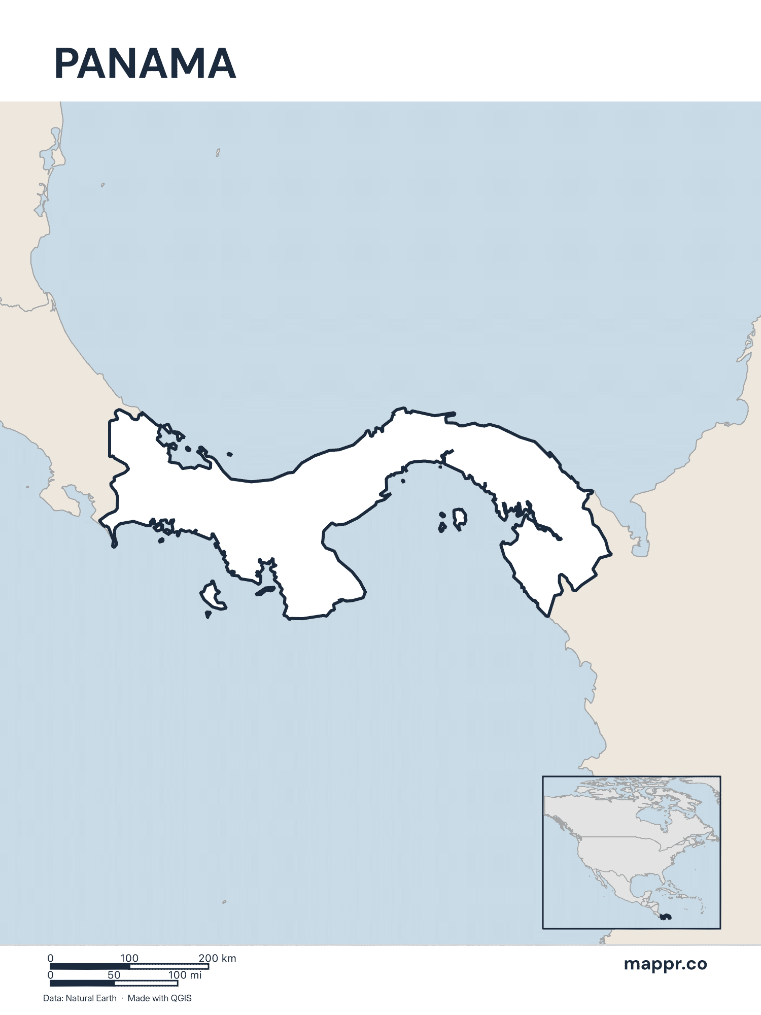 Panama Maps — Free Printable Maps of Panama | Mappr