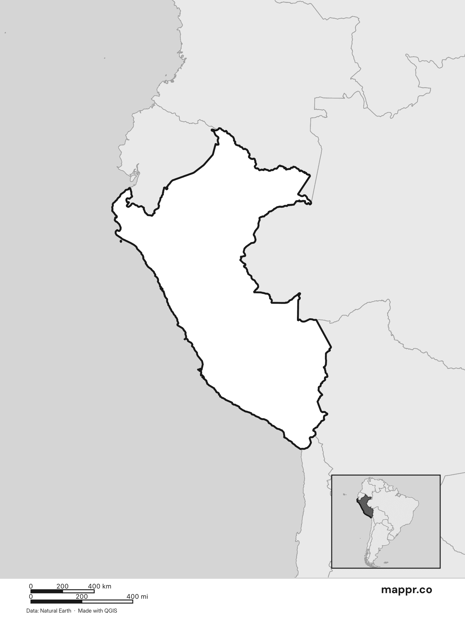 Peru Maps — Free Printable Maps of Peru | Mappr