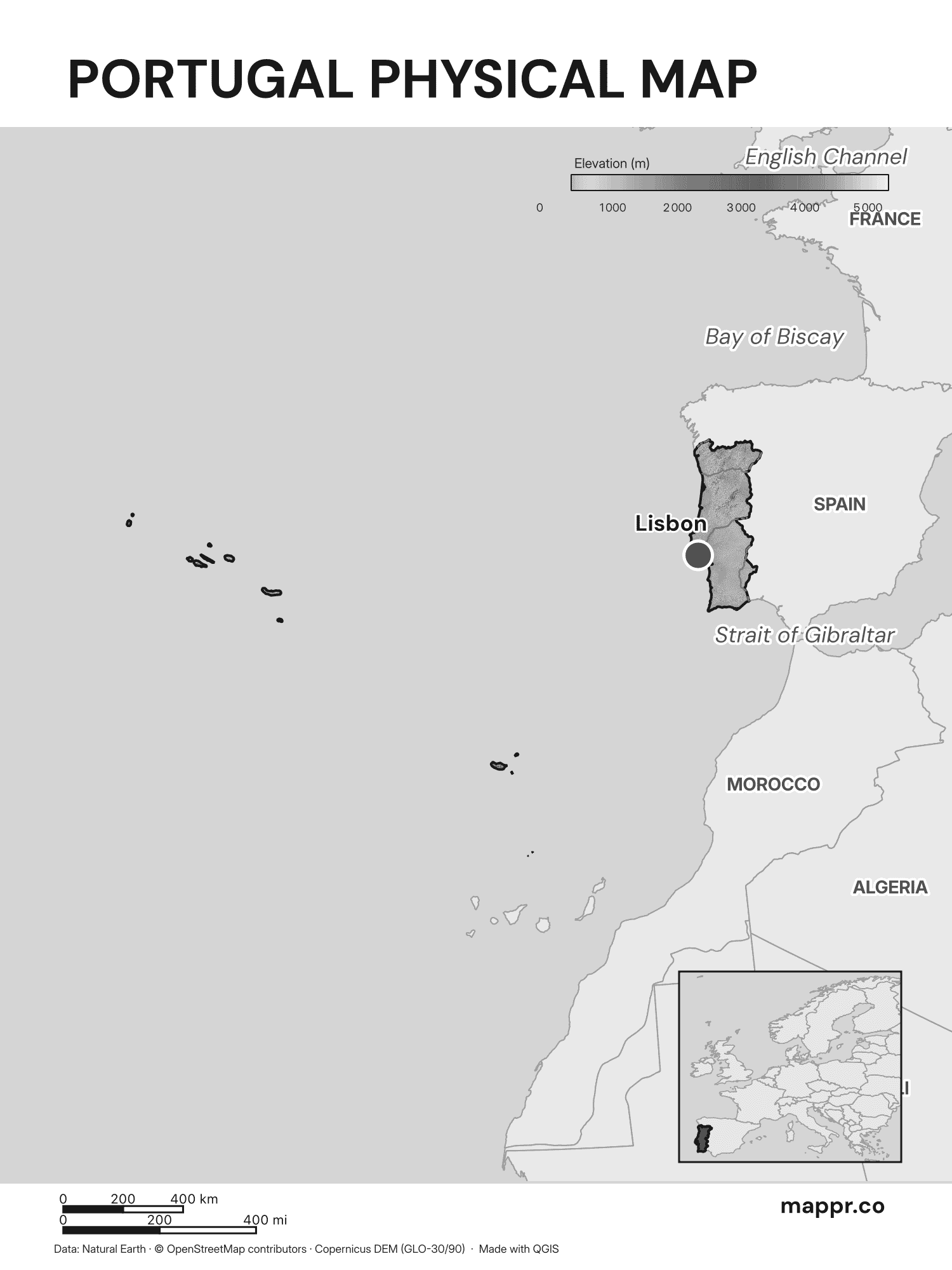 Portugal Maps — Free Printable Maps of Portugal | Mappr