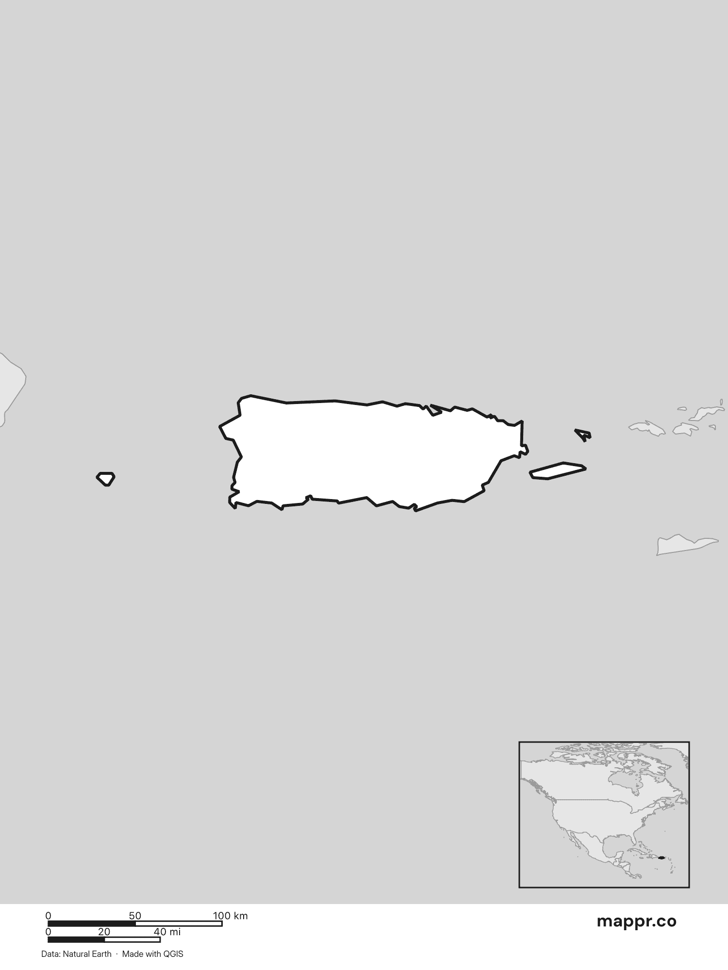 Puerto Rico Maps — Free Printable Maps of Puerto Rico | Mappr
