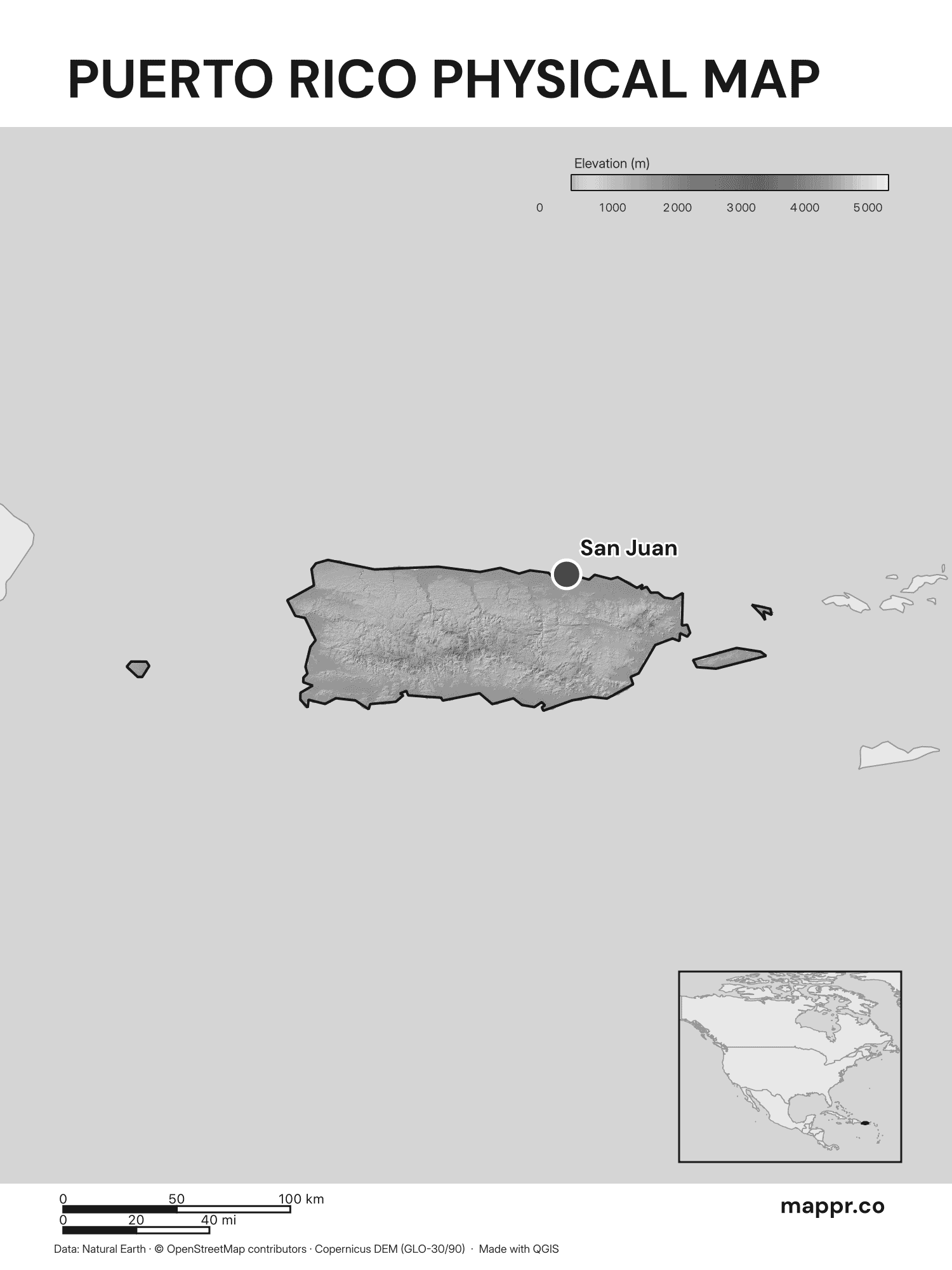 Puerto Rico Maps — Free Printable Maps of Puerto Rico | Mappr