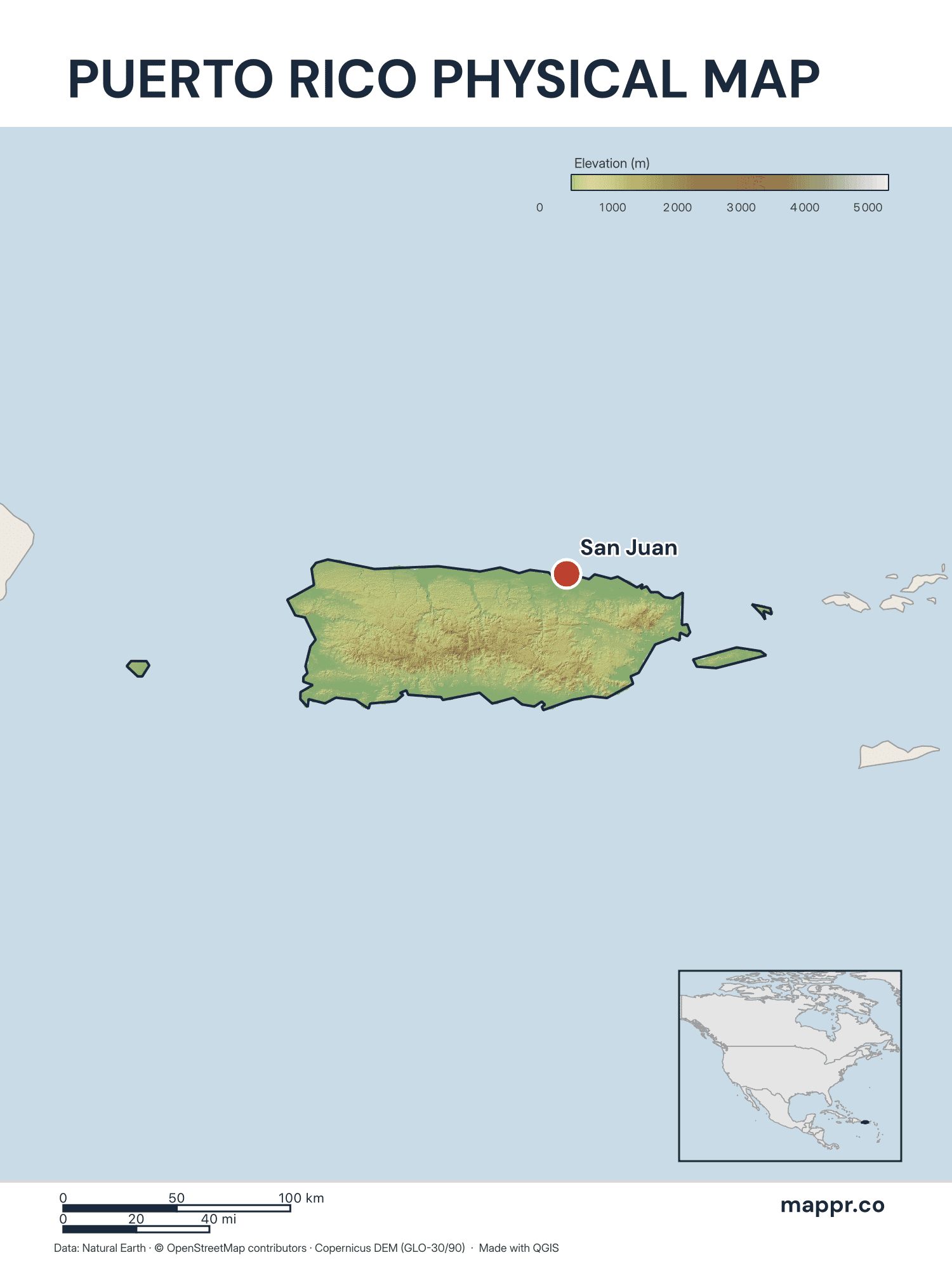 Puerto Rico Maps — Free Printable Maps of Puerto Rico | Mappr