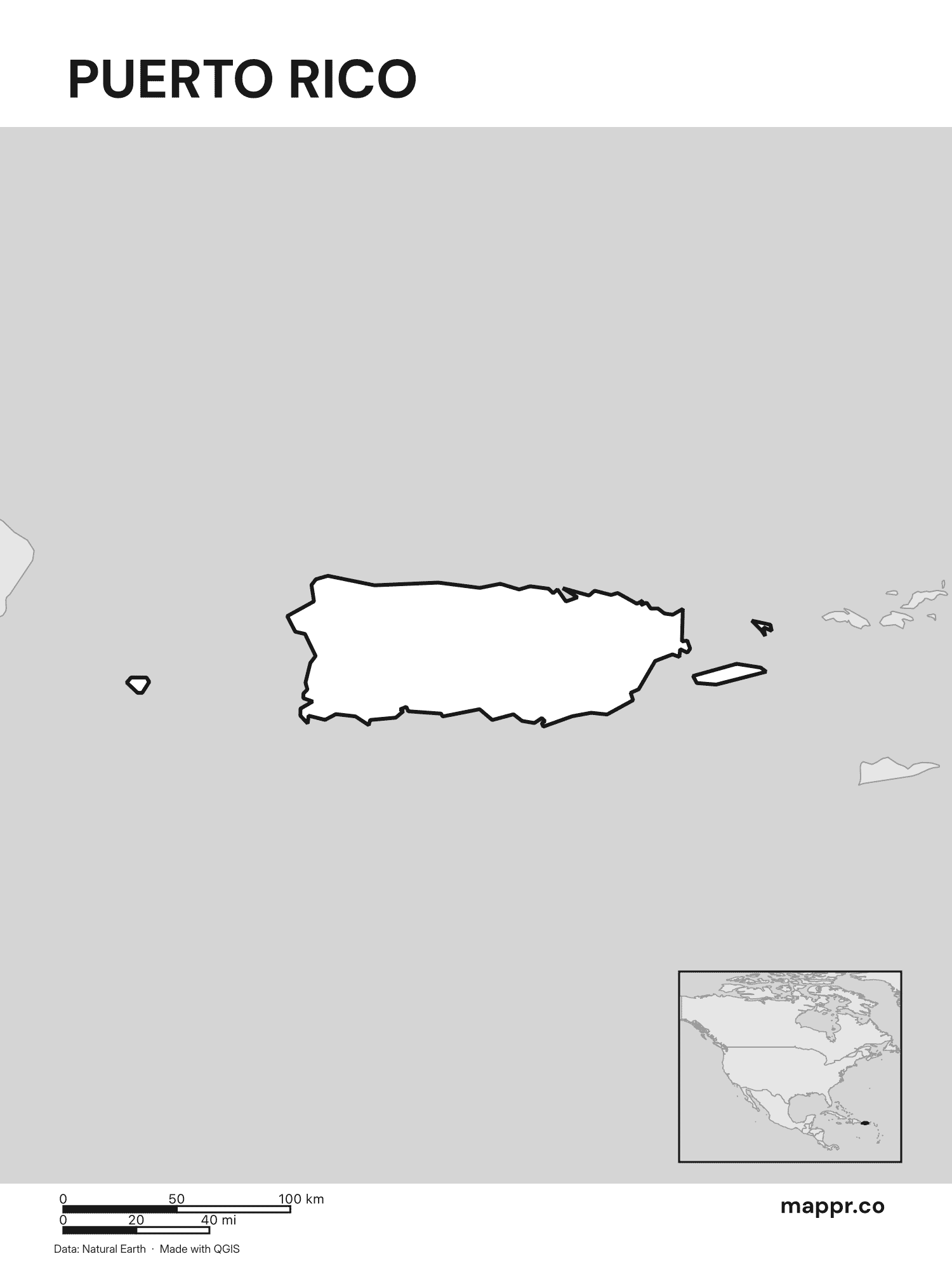 Puerto Rico Maps — Free Printable Maps of Puerto Rico | Mappr