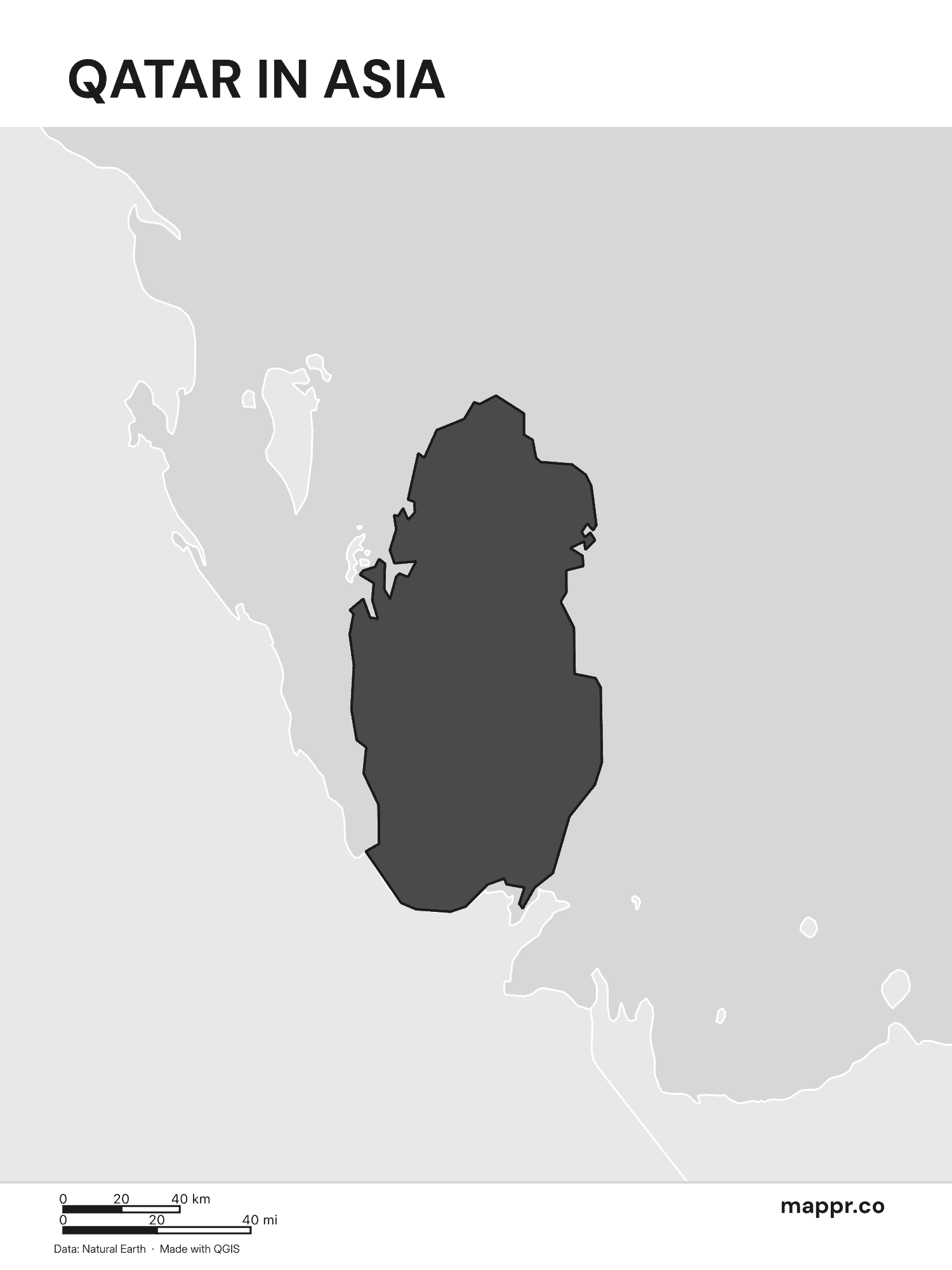 Qatar Maps — Free Printable Maps of Qatar | Mappr