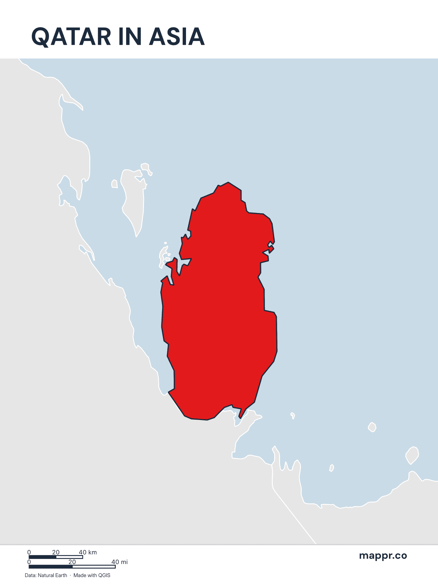 Qatar Maps — Free Printable Maps of Qatar | Mappr