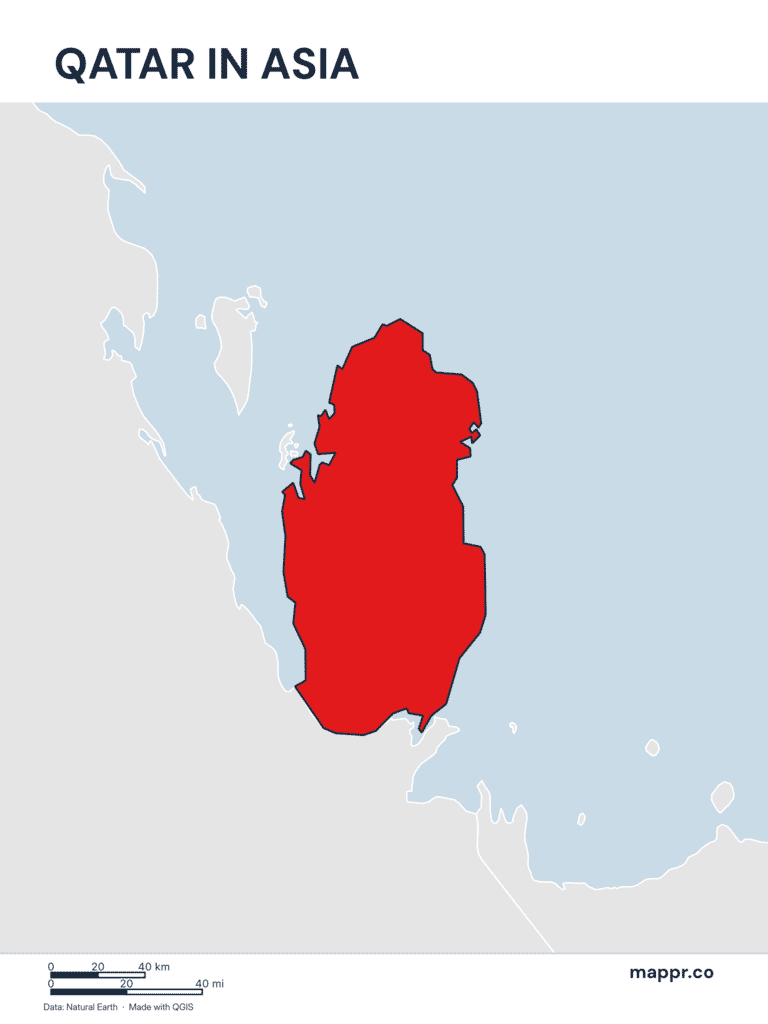 Qatar Tracking Map Qatar Maps — Free Printable Maps of Qatar | Mappr