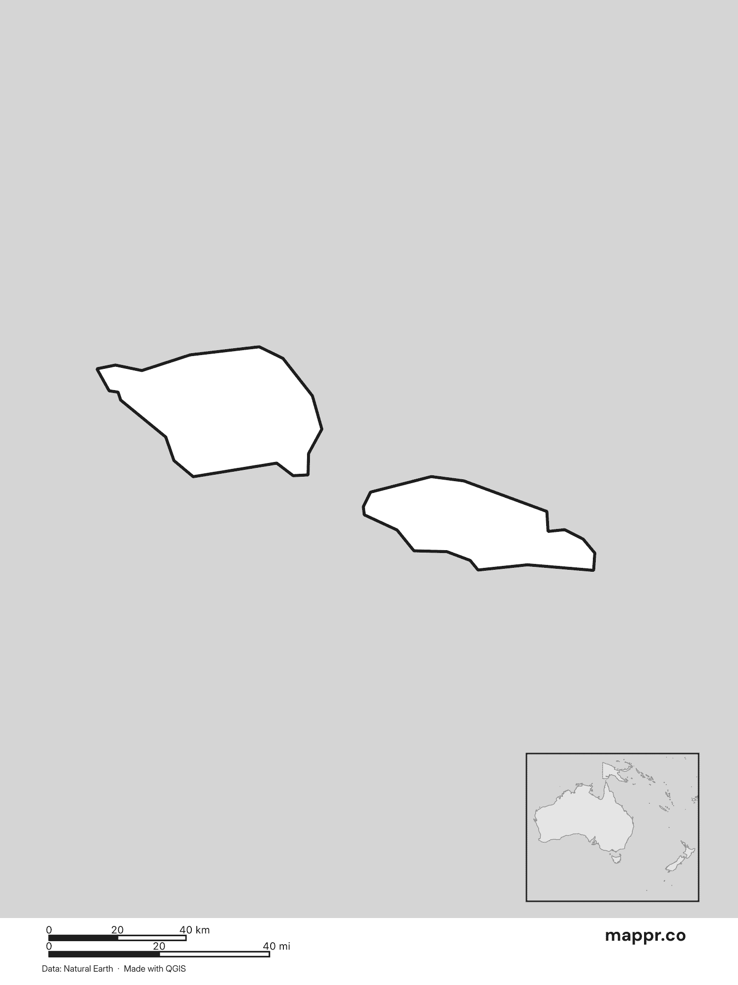 Samoa Maps — Free Printable Maps of Samoa | Mappr