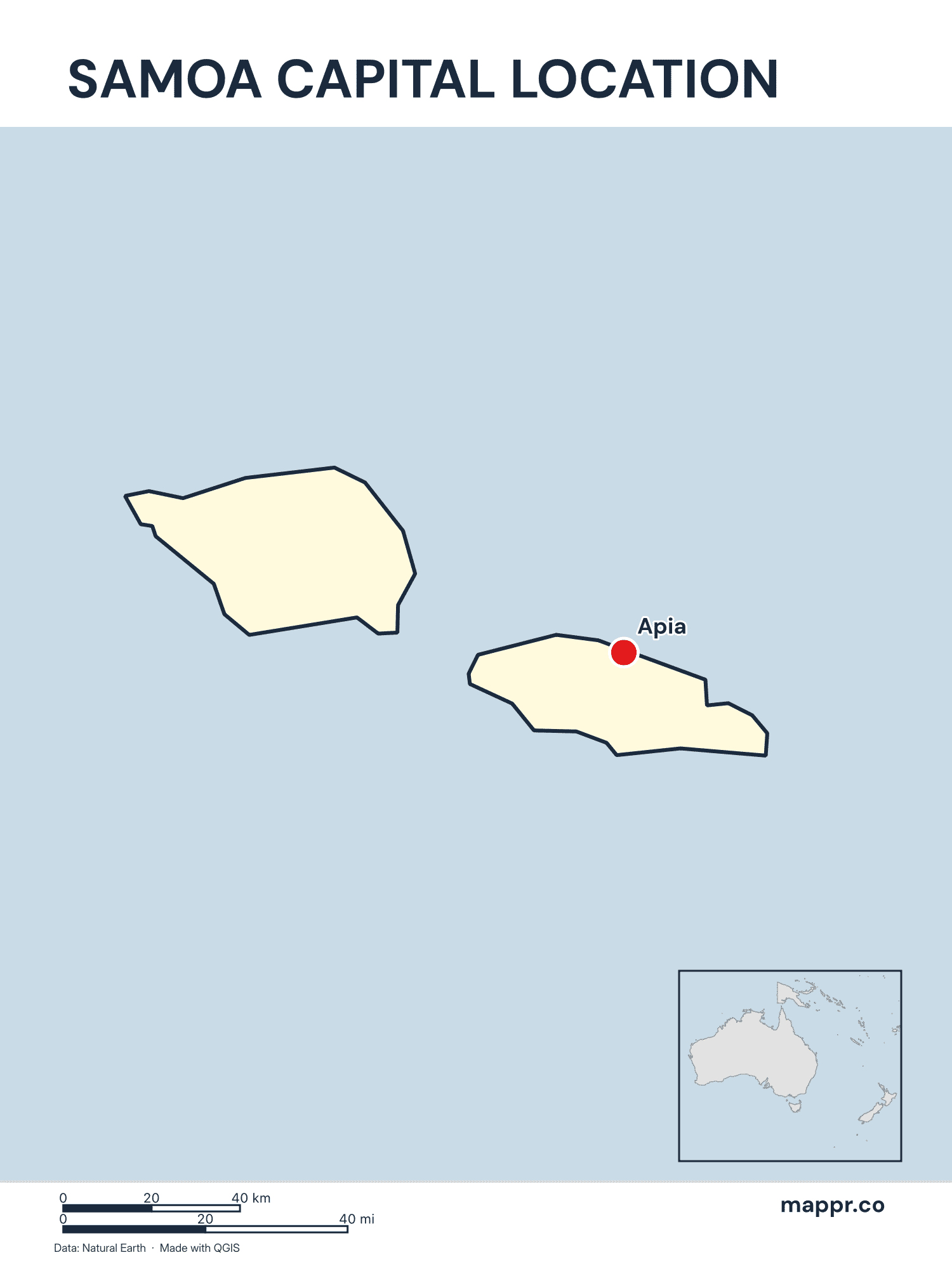 Samoa Maps — Free Printable Maps of Samoa | Mappr