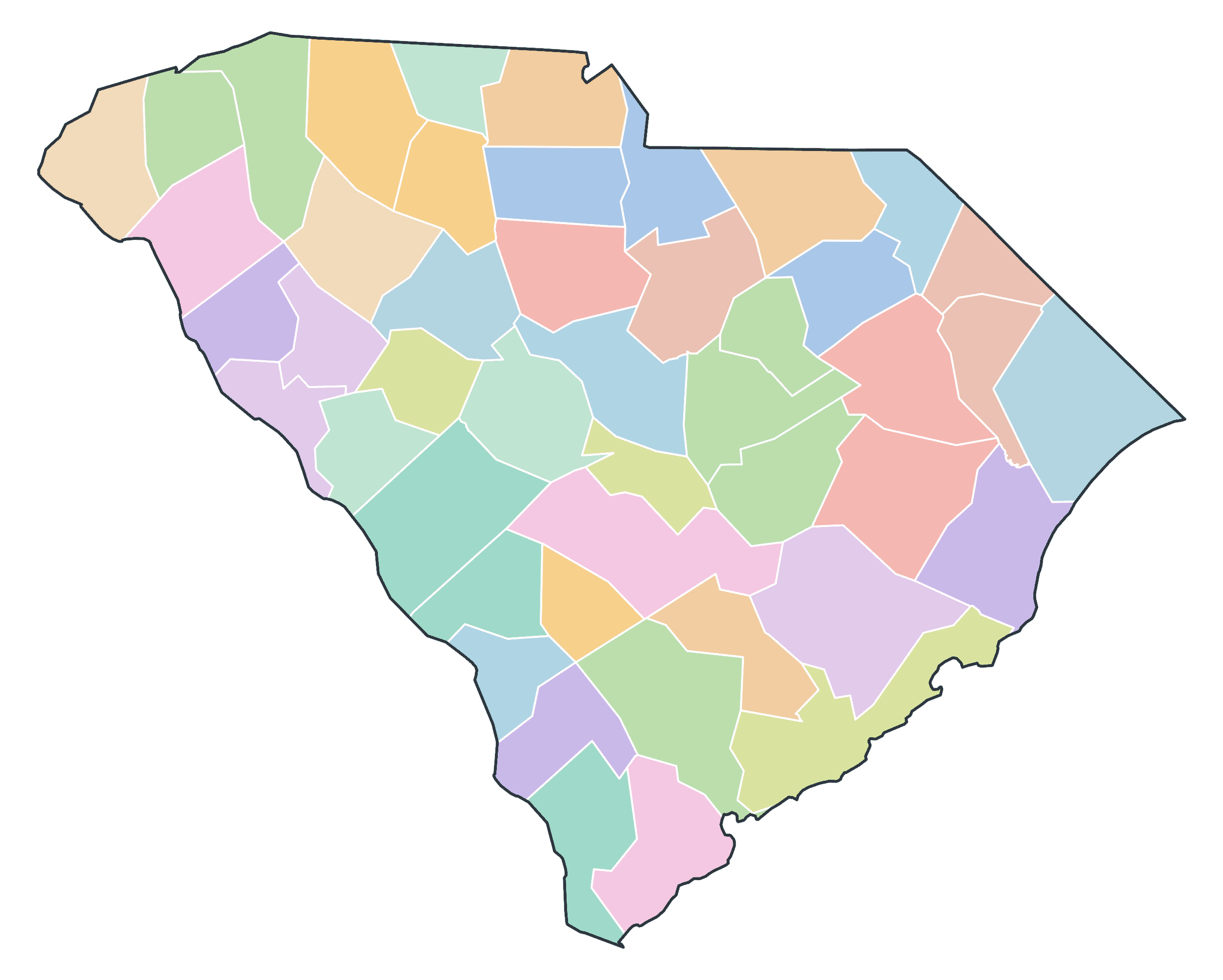 South Carolina Blank Maps
