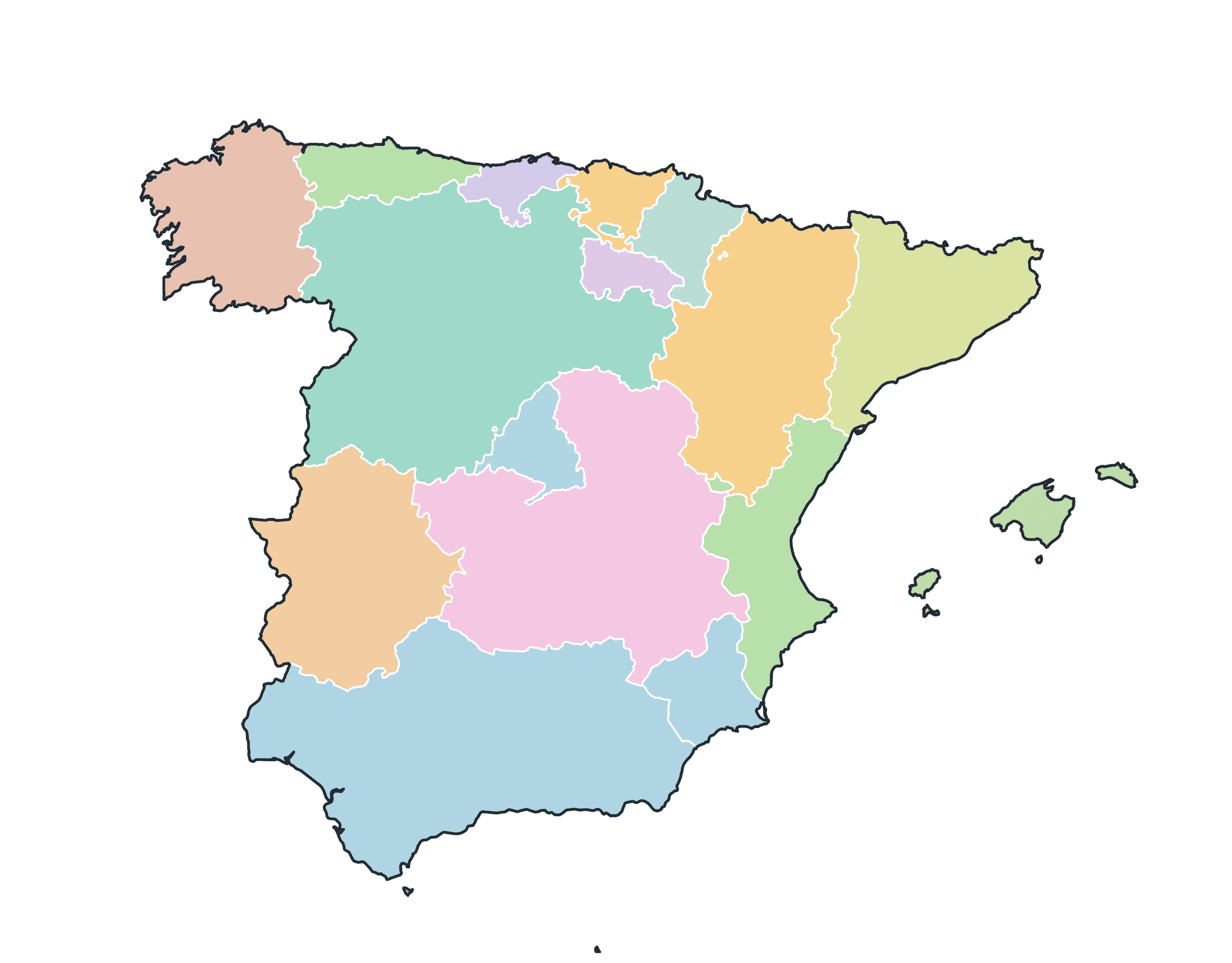 Spain Blank Maps