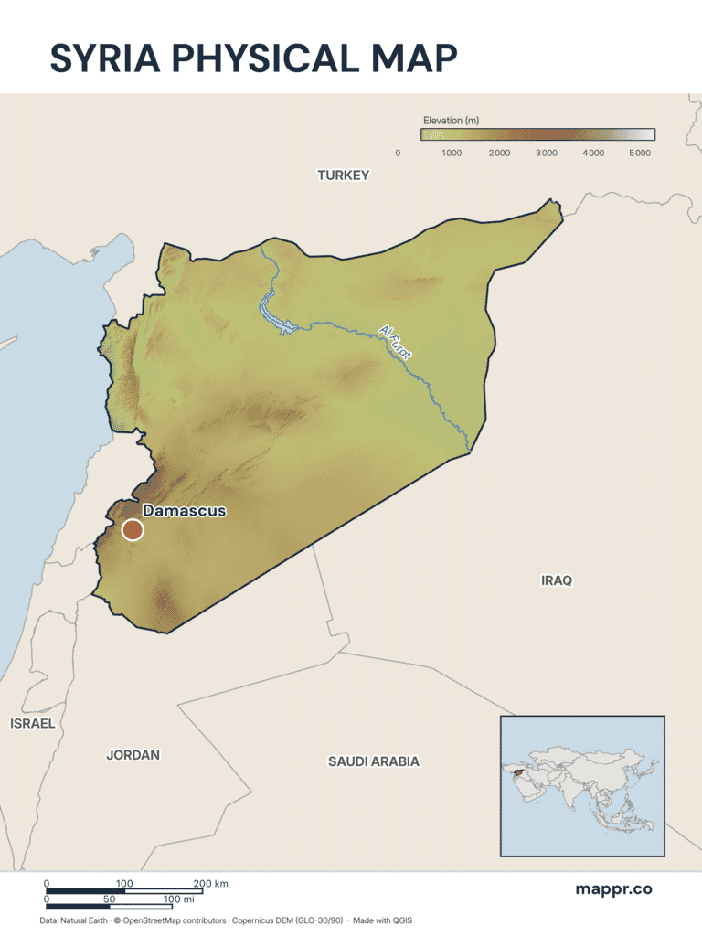 52syria Map Syria Maps — Free Printable Maps of Syria | Mappr