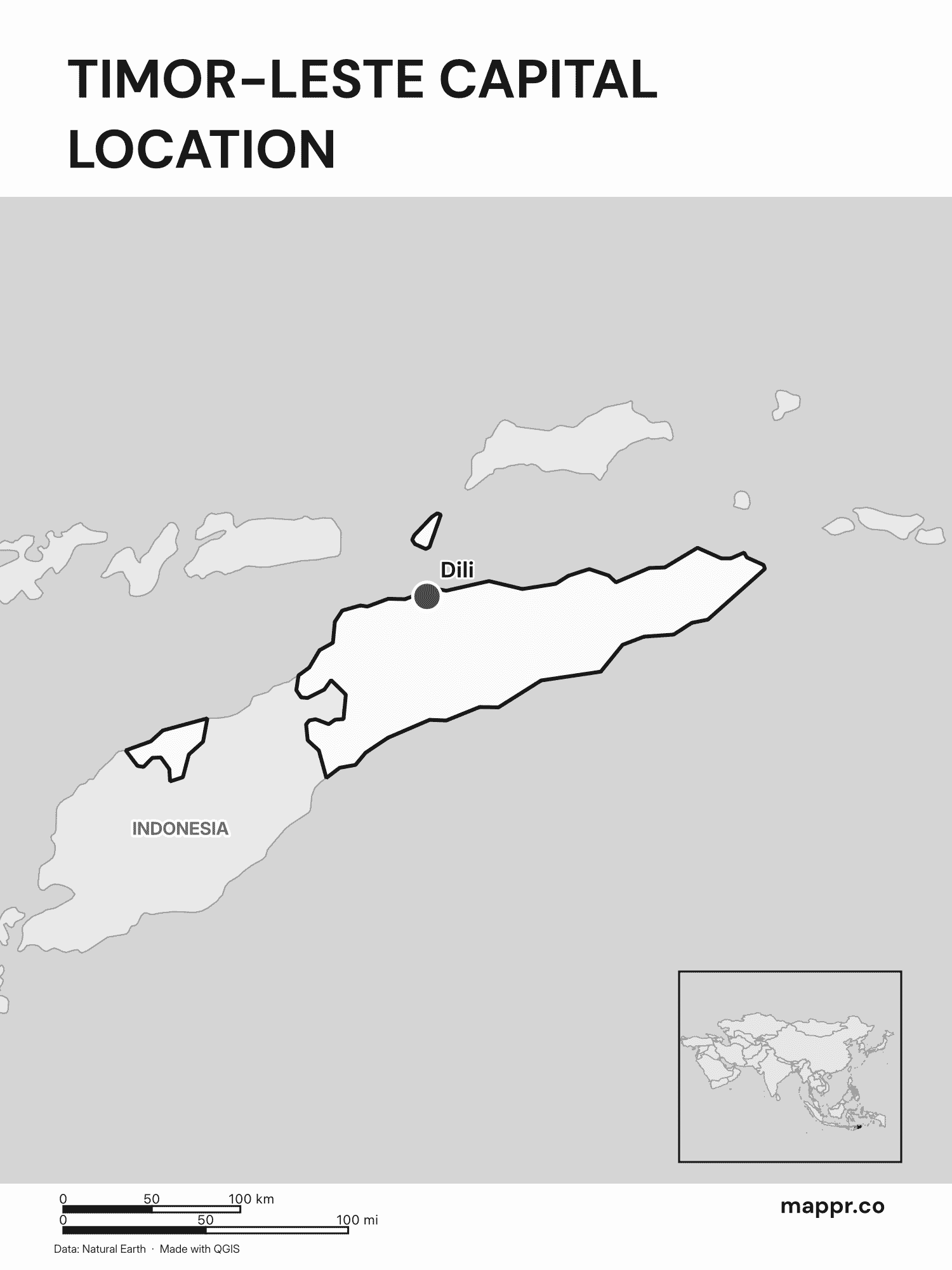 Timor-Leste Maps — Free Printable Maps of Timor-Leste | Mappr