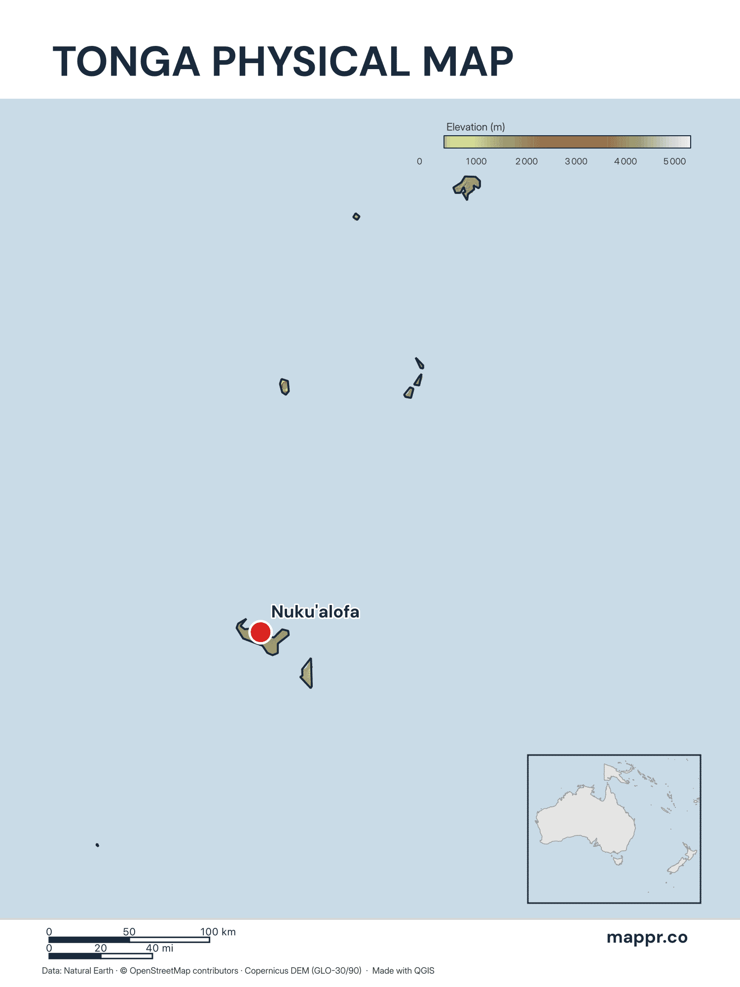 Tonga Maps — Free Printable Maps of Tonga | Mappr