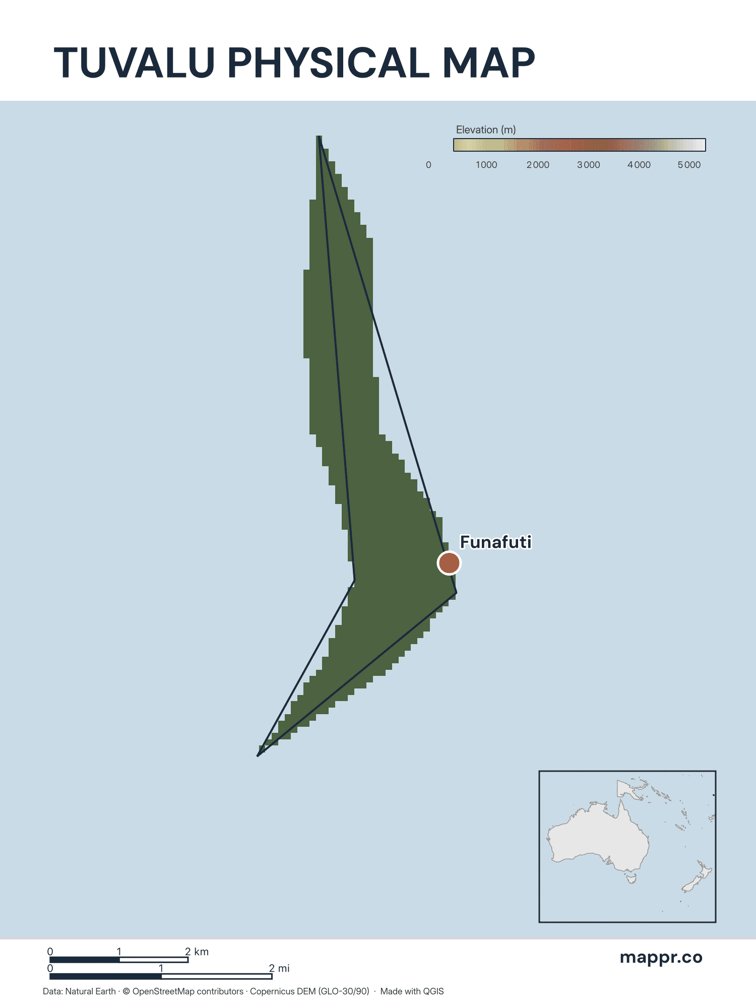 Tuvalu Maps — Free Printable Maps of Tuvalu | Mappr