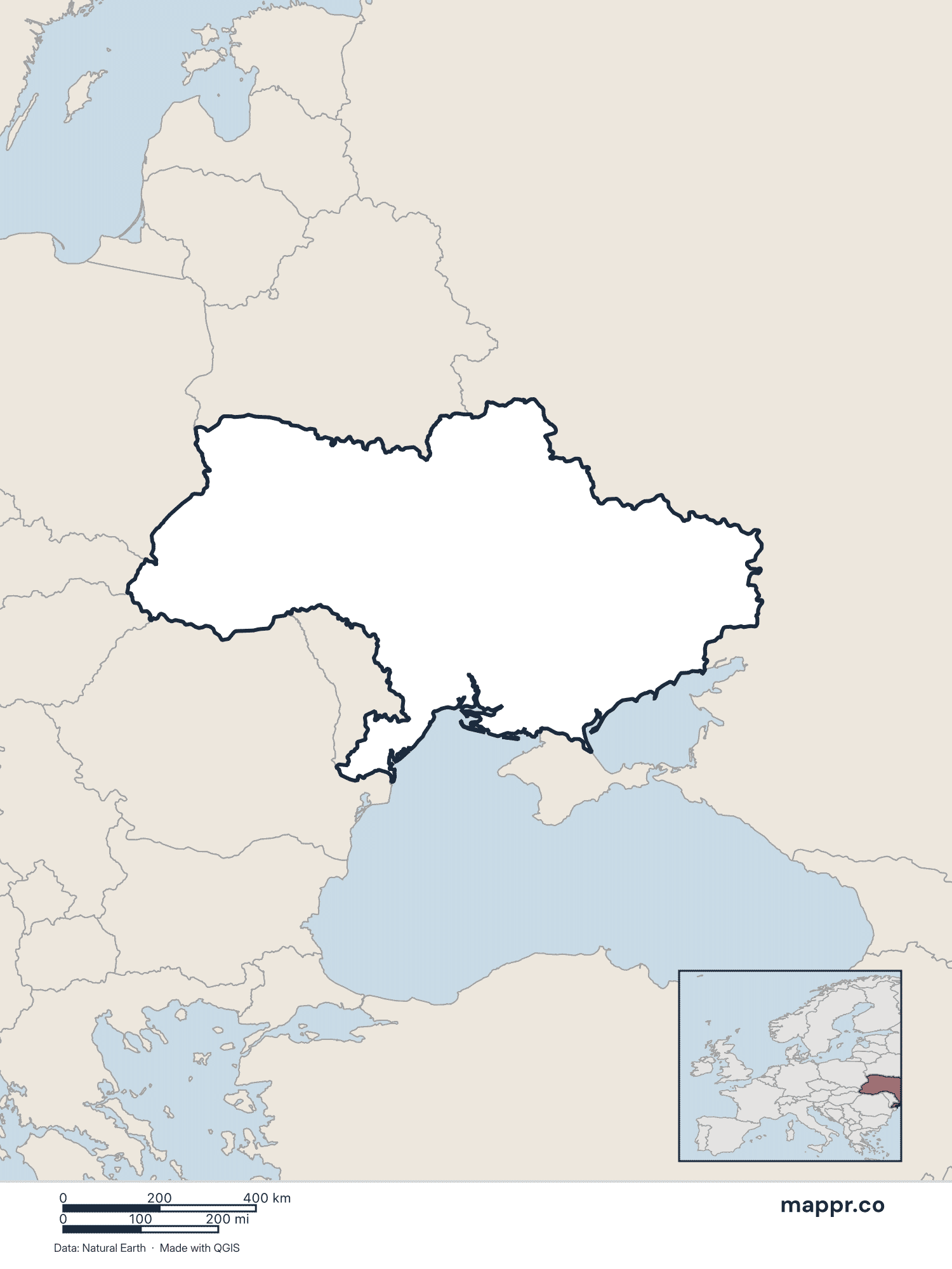 Ukraine Maps — Free Printable Maps of Ukraine | Mappr