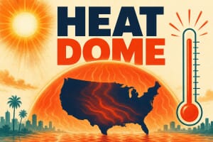 US heat dome June 2026 forecast — a death ridge of high pressure builds over the central United States
