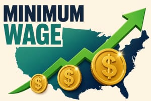 U.S. minimum wage by state 2026 map