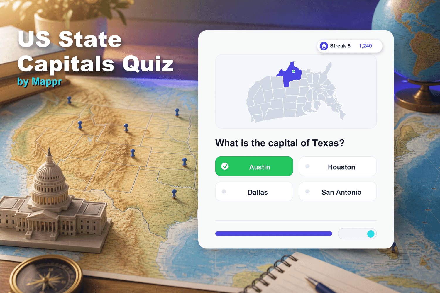 US State Capitals Quiz