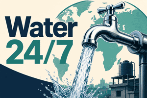 Water 24/7 — which countries have continuous piped water supply versus intermittent supply where households need storage tanks