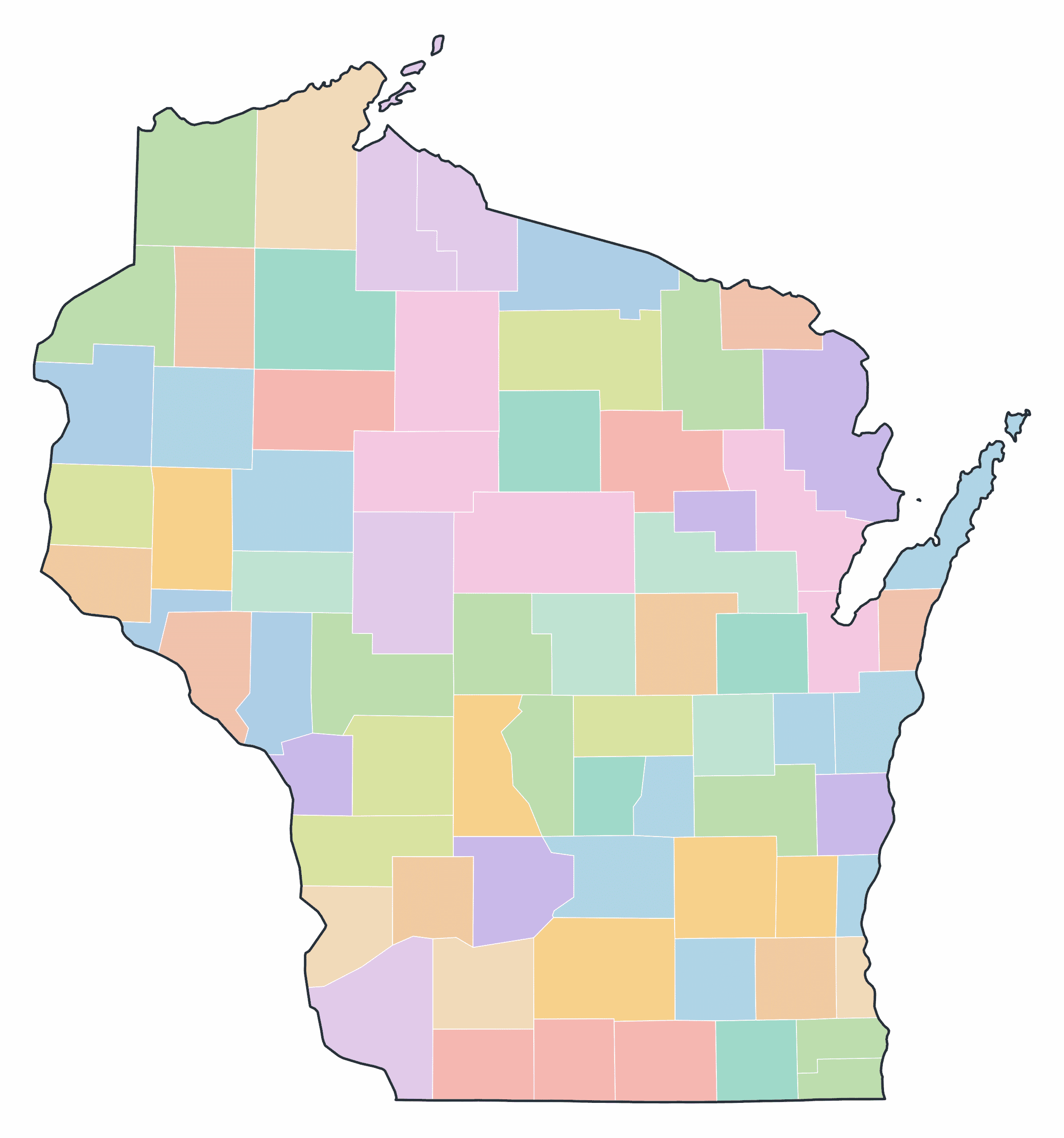 Wisconsin Blank Maps