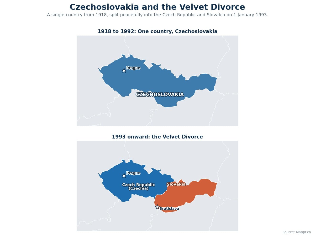 Czechoslovakia/Map of Czechoslovakia