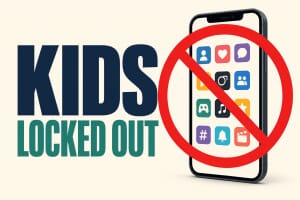 Countries banning social media for minors: smartphone with a prohibition symbol