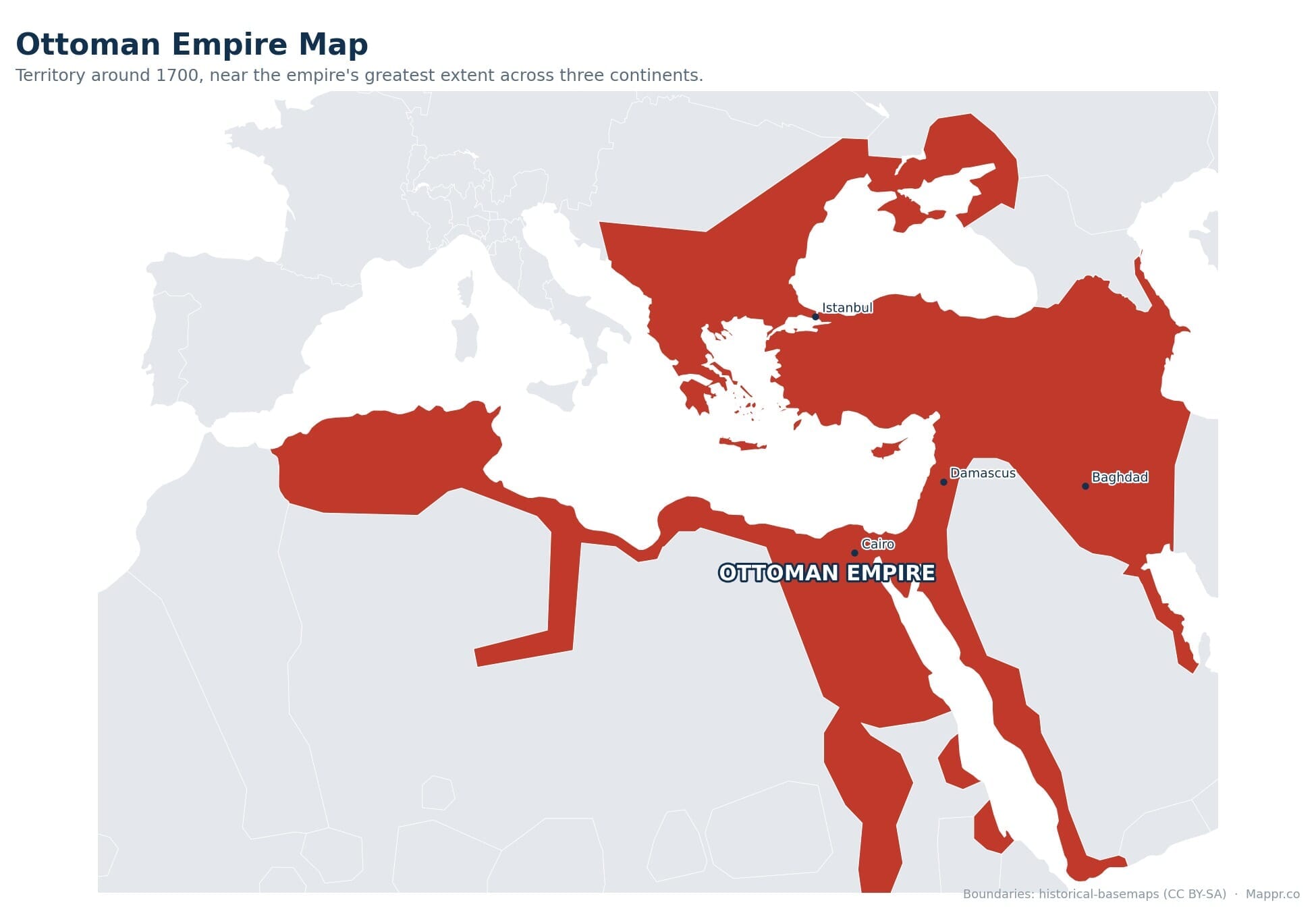 Ottoman Empire Map: Expansion, Greatest Extent and Countries Today