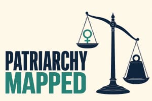 Patriarchy mapped: an unbalanced scale weighing against the female symbol