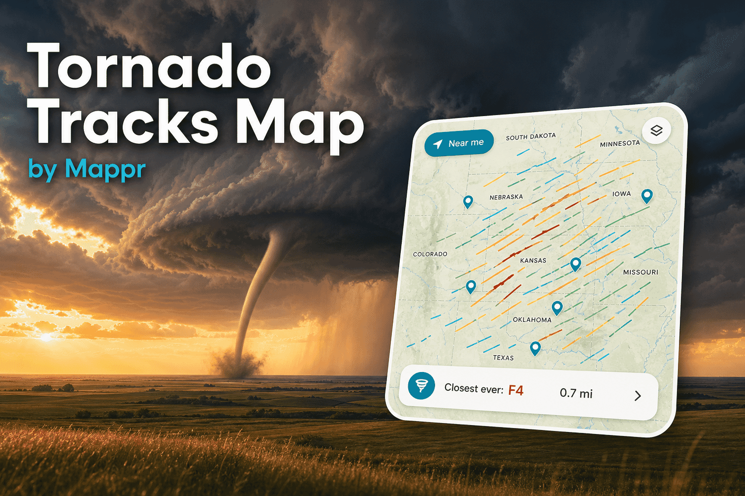 Map Reveals Every US Tornado Path Since 1950 — Search Your Town