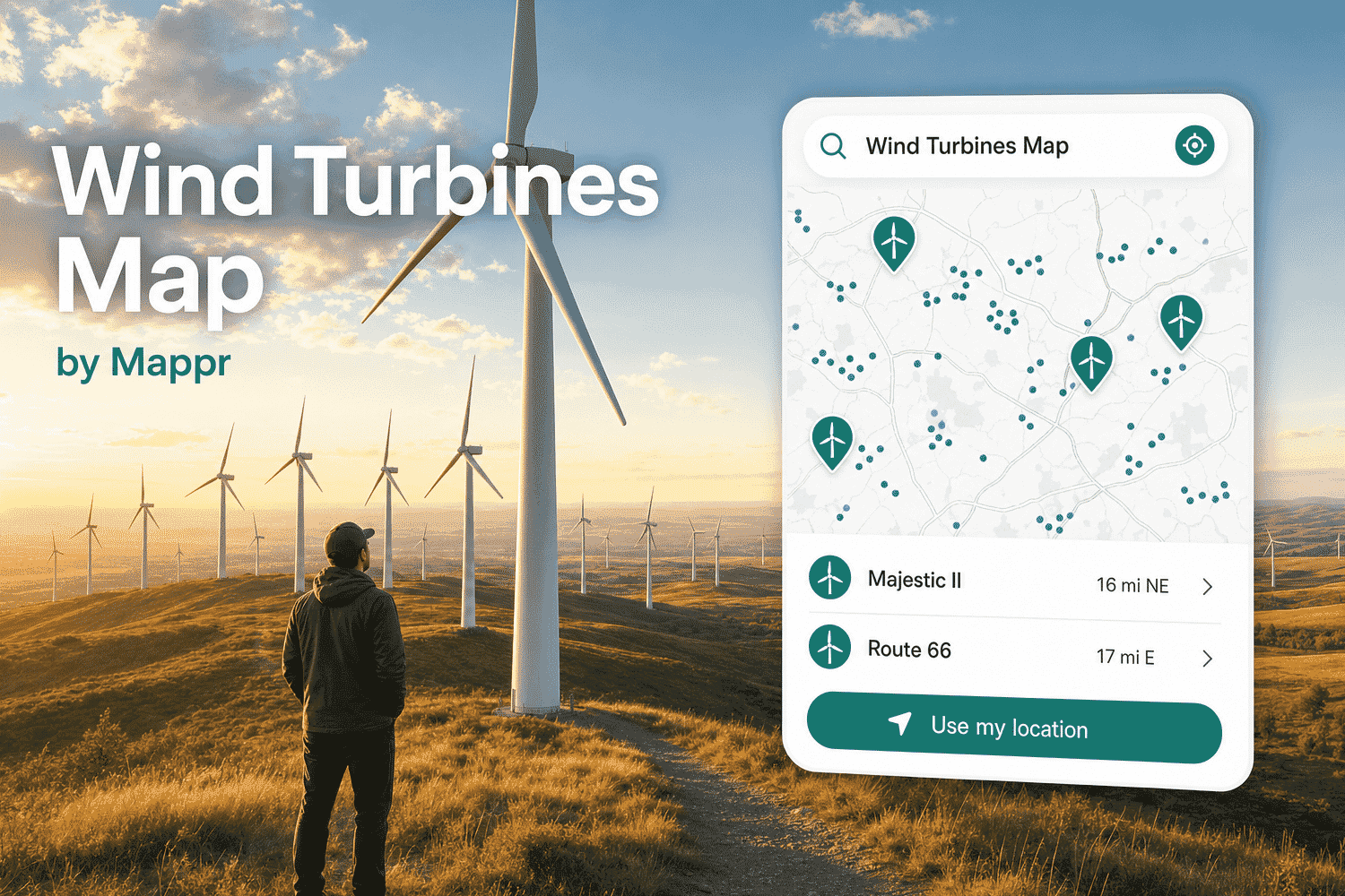 Wind Turbines Map (United States)